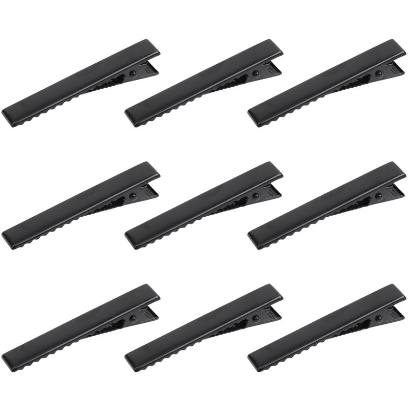 YAKA 50 Pack 1-3/4 Inch(45 mm) Black Alligator Hair Clip Flat Top with Teeth for Arts & Crafts Projects,Teeth Single Prong Metal Clips Hairbow Accessory,Hair Care,Woman - Image 1